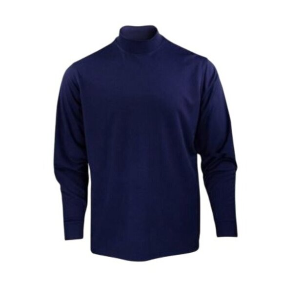 Donald Ross Men's Shirt Jersey Mock Neck Navy Blue Long Sleeve Golf Active Large - Picture 1 of 9
